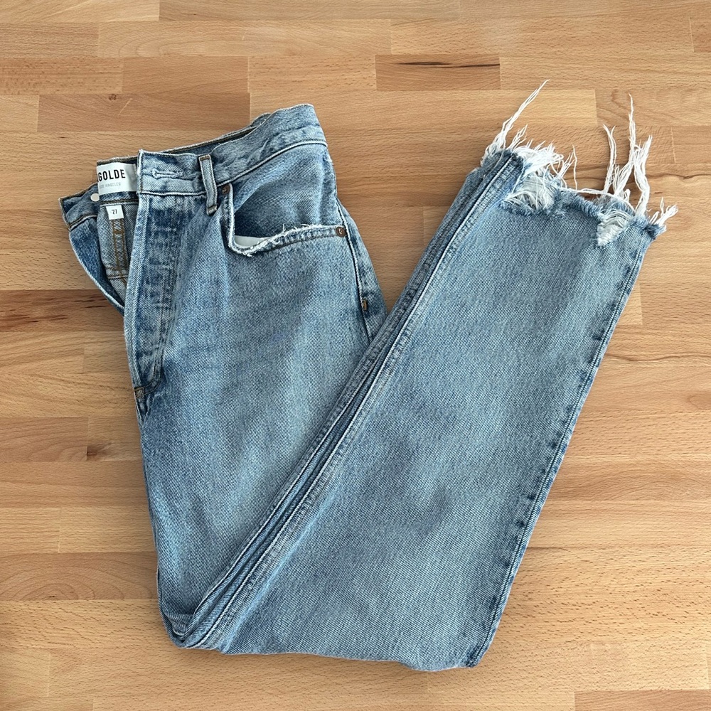 AGOLDE Riley High Waist Chewed Hem (Curio), Sz 27